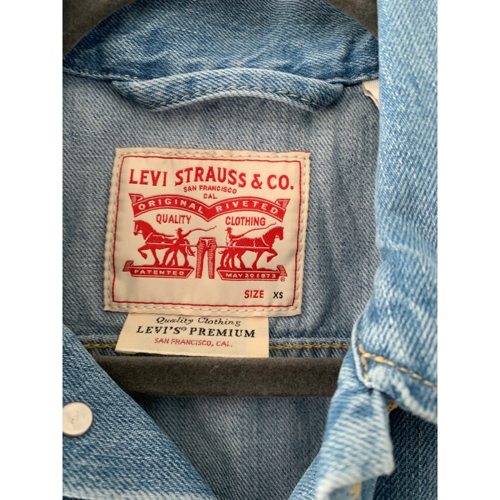 Levis Premium Denim Jumpsuit Light Wash Sleeveless Belted Utility XS Blue - Picture 3 of 11